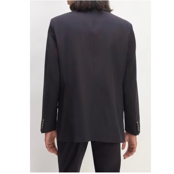 Everlane Men's Navy Blue Single Breasted Wool Blazer Coat Suit Jacket Size 40 - Picture 3 of 16